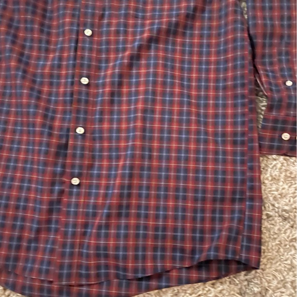 Stafford Red and Blue Checkered Button Down Shirt Size 16.5 - Picture 5 of 8